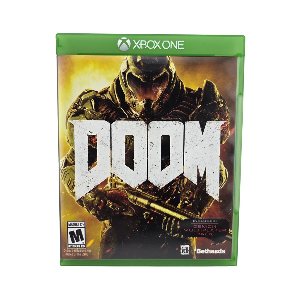 DOOM Video Game Xbox One Bethesda Green‎ Manual Not Included Fast Paced Action